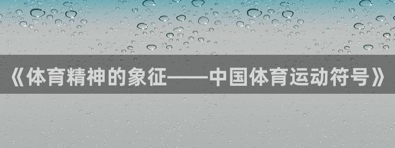 好博体育app下载：《体育精神的象征——中国体育运动符号》
